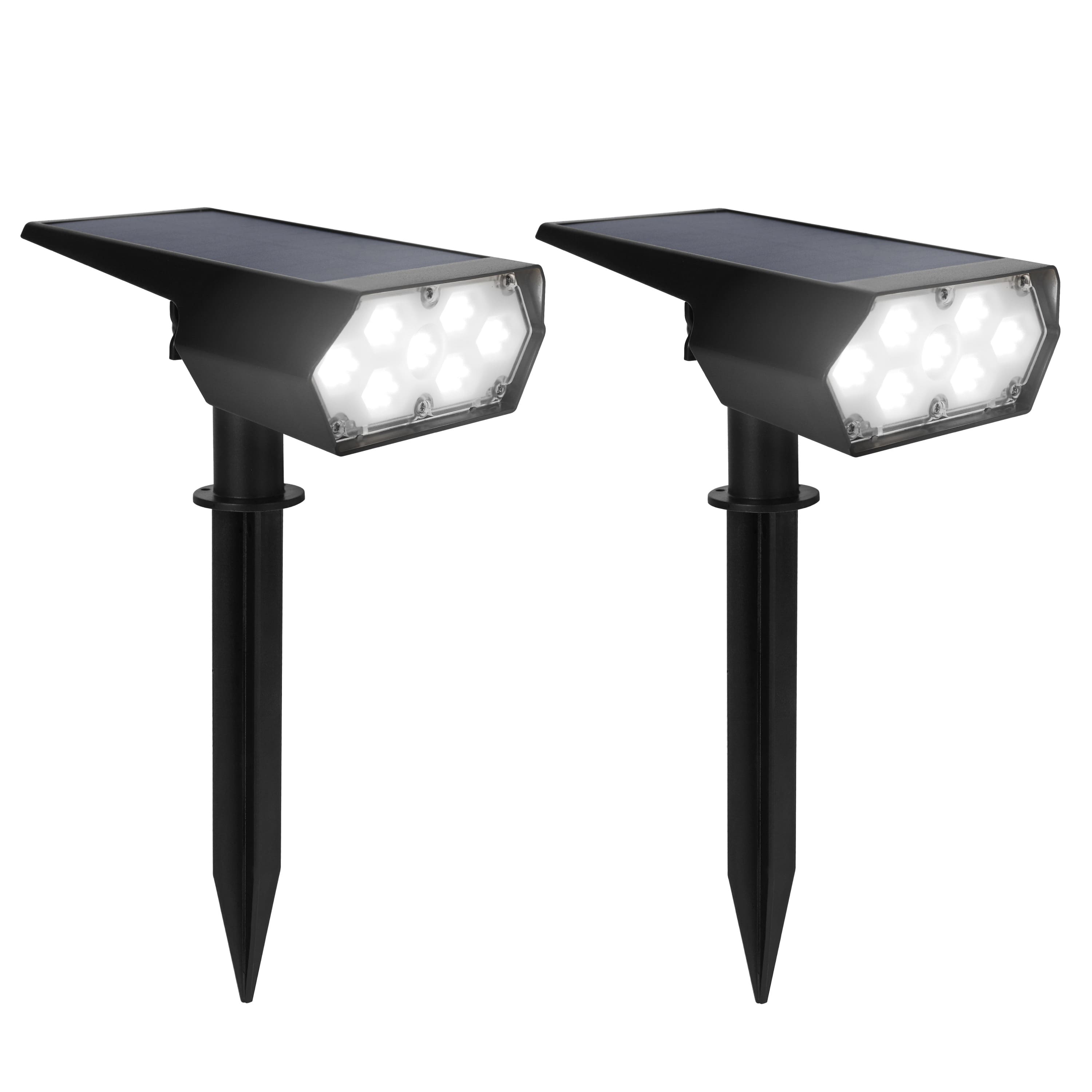 Techko Maid - Outdoor Solar Spotlight w/ Wall-Mount & Ground-Stake - Black