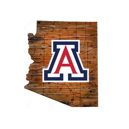 Fan Creations - Arizona Wildcats 23.5" x 23.5" Distressed State with Logo Sign - Multicolor