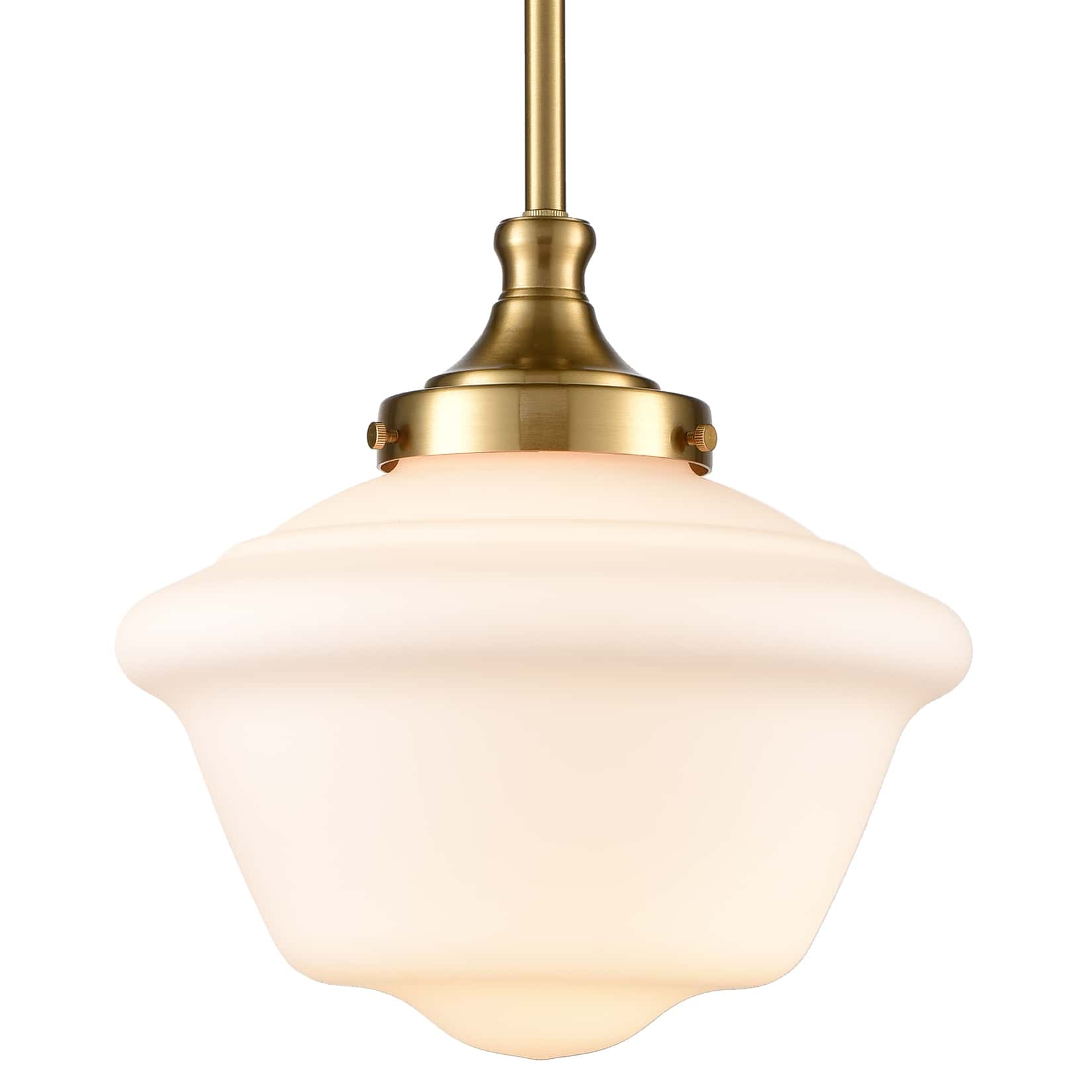 Alt View 1. MOOSE - Schoolhouse Glass Pendant Light Fixture for Kitchen Island - Gold.