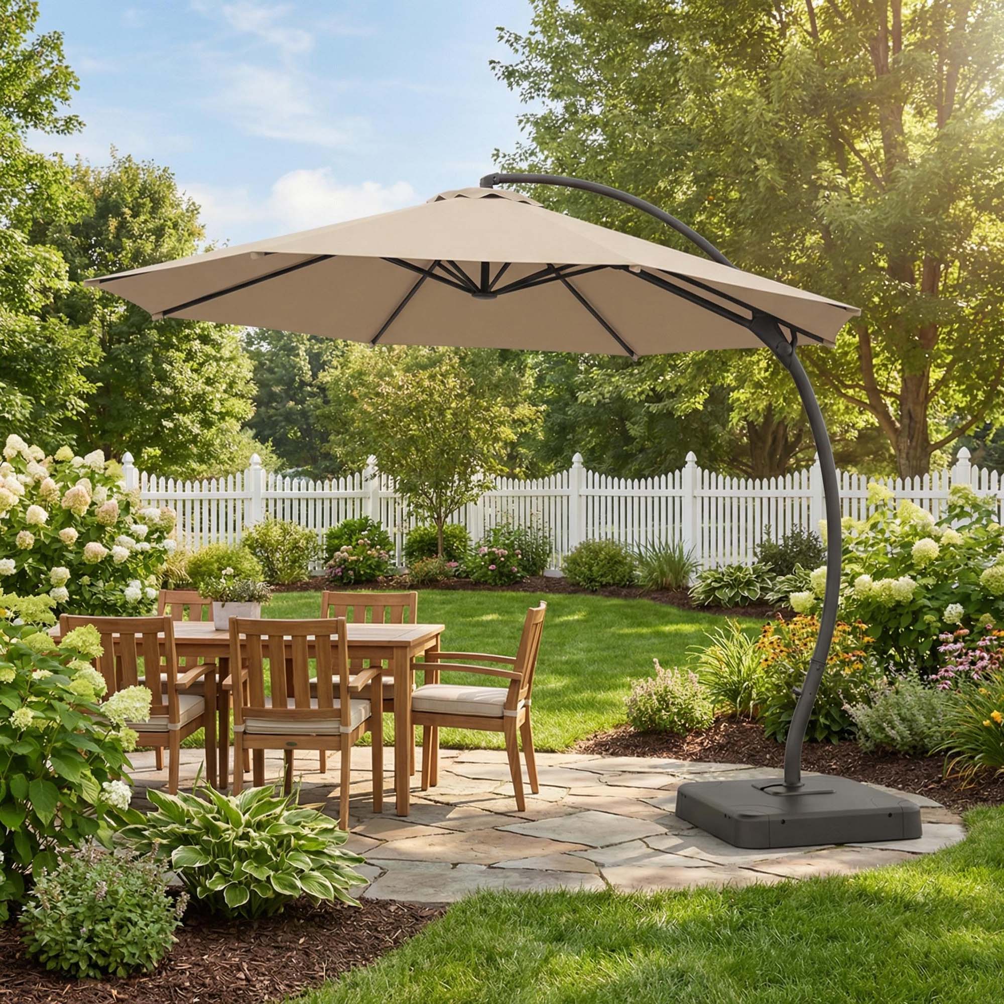 Alt View 5. Boyel Living - 11ft New Champagne Luxury Patio Umbrella UV Protection - Champagne.