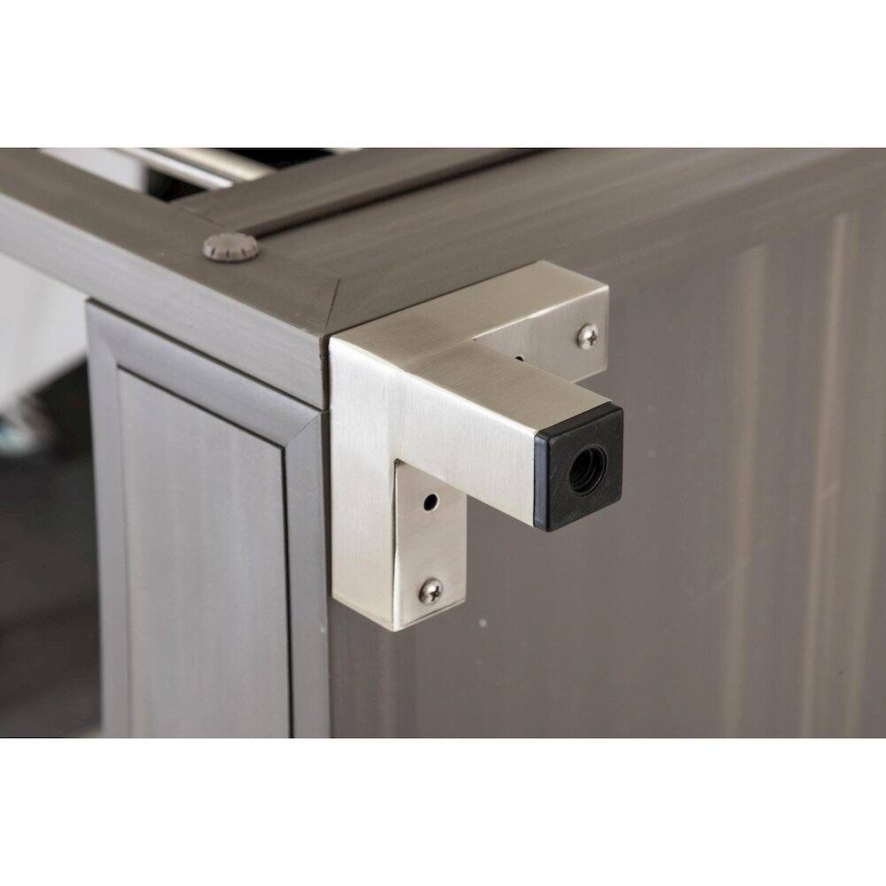 Back. New Age Pet - ECOFLEX Manhattan Raised Dog Bed with Cushion - Grey - Grey.