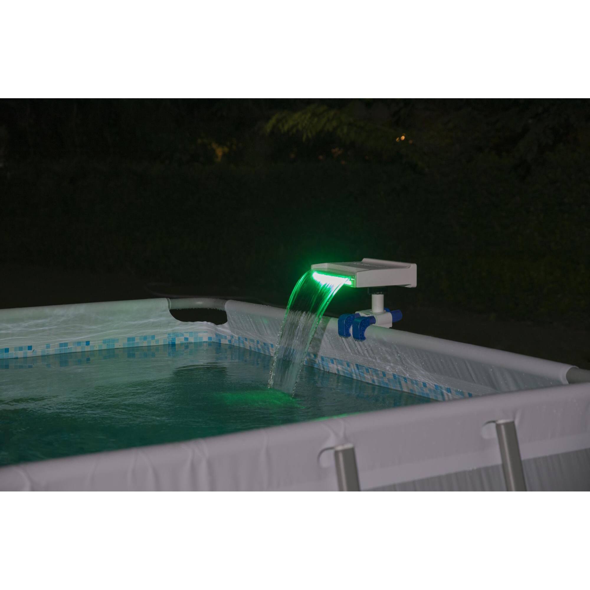 Alt View 4. Bestway - Bestway Above Ground Swimming Pool 7 Colored LED Relaxing Waterfall Cascade - White.