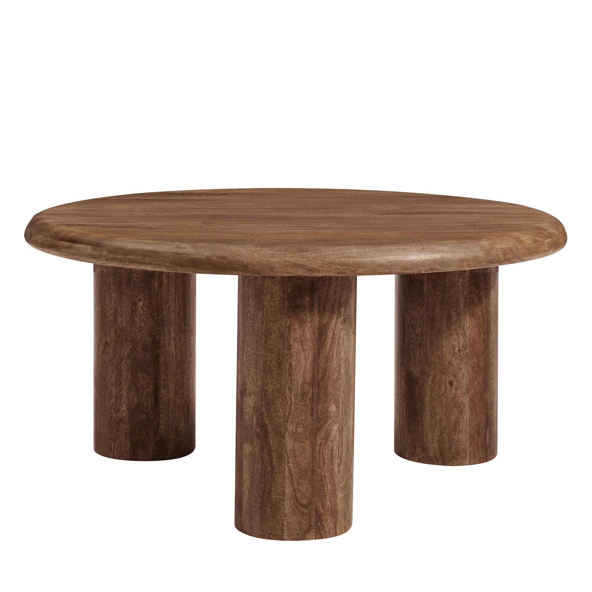 Angle. Modway - Mavina Round Mango Wood Coffee Table by Modway - Walnut.