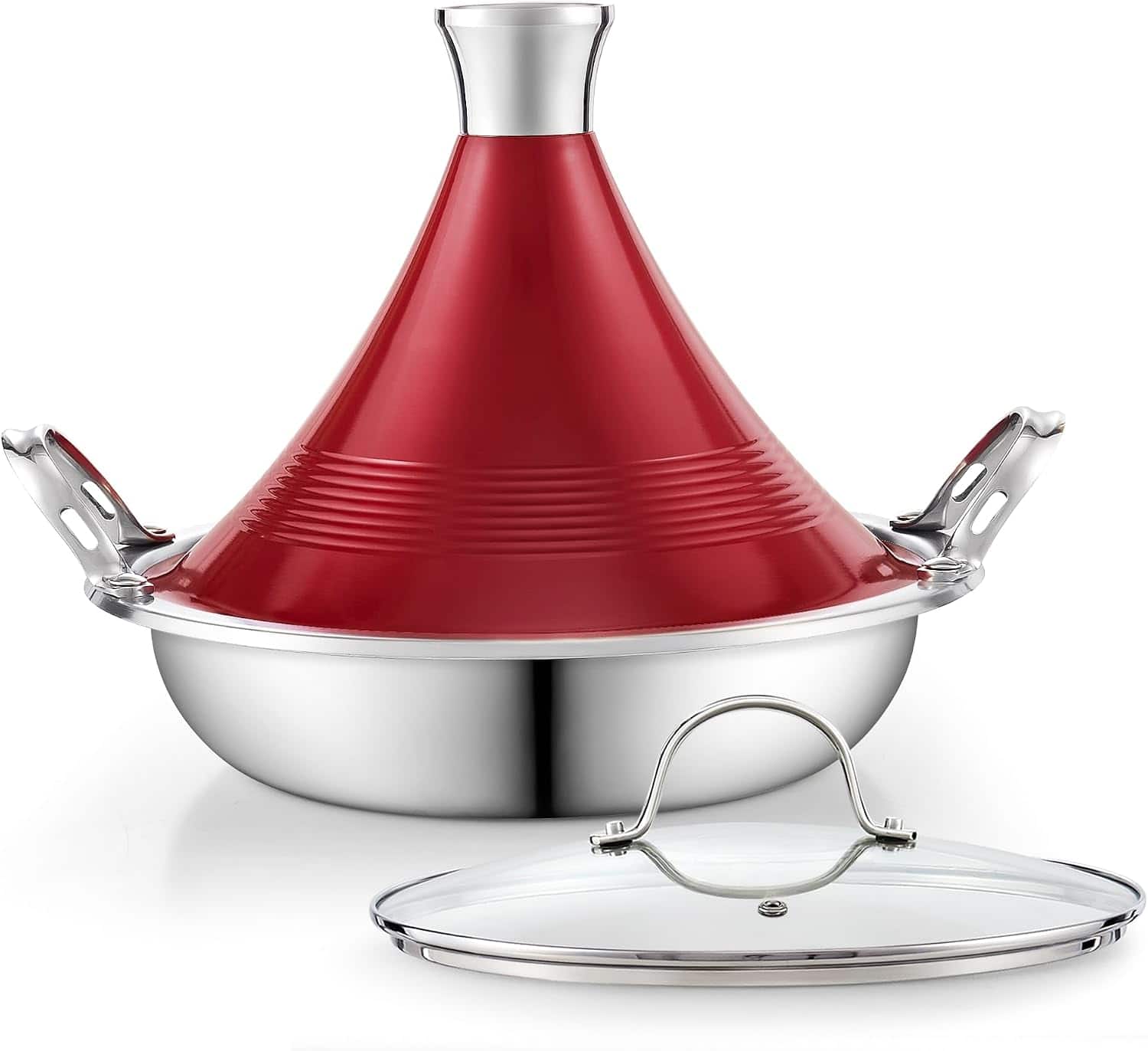 Cooks Standard - Multi-Ply Clad Stainless Steel Tagine Set,Die Cast Aluminum Lid+Glass Lid - Red price history on PriceWatchPro