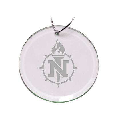 Front. Jardine - Northern Michigan Wildcats 3'' Round Glass Ornament - Multicolor.