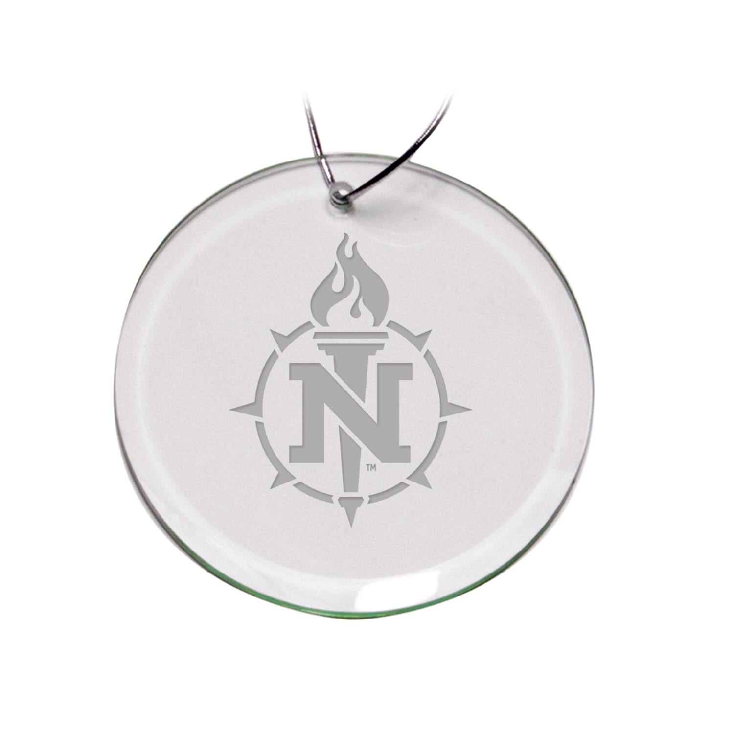 Front. Jardine - Northern Michigan Wildcats 3'' Round Glass Ornament - Multicolor.
