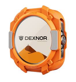 Dexnor - Watch Case for Samsung Galaxy Watch Ultra 47mm 2025/2024, Durable Shockproof TPU Bumper Cover for Outdoor Adventure - Orange&White