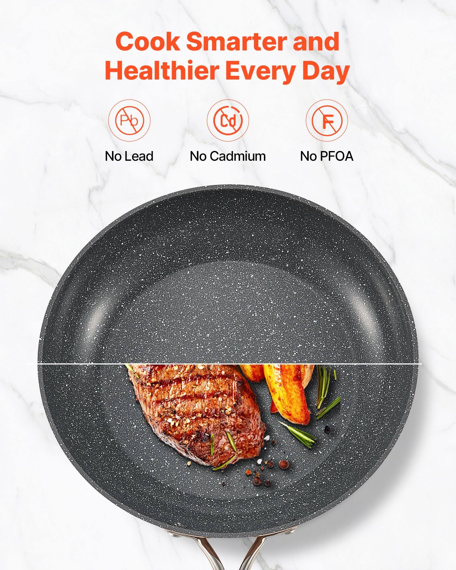 Cook Smarter and Healthier Every Day

No Lead  
No Cadmium  
No PFOA