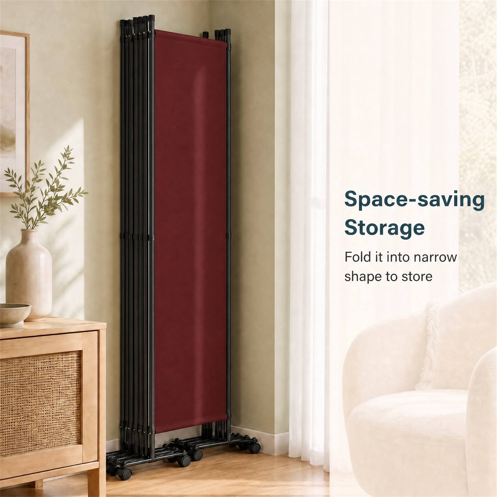 Space-saving Storage  
Fold it into narrow shape to store