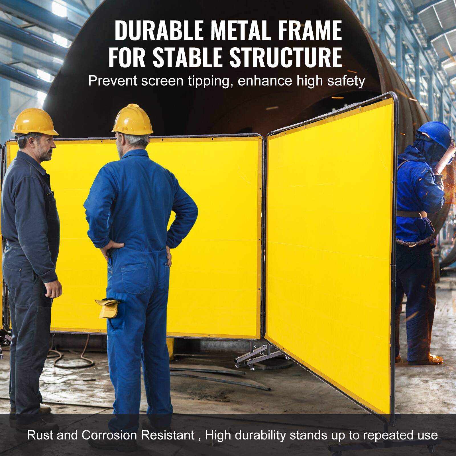 DURABLE METAL FRAME FOR STABLE STRUCTURE  
Prevent screen tipping, enhance high safety  
Rust and Corrosion Resistant, High durability stands up to repeated use