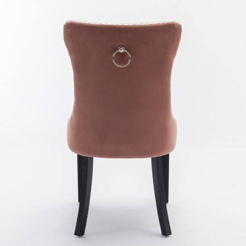 Alt View 2. LUCKY ONE - Assembled Tufted PU Velvet Dining Chair Set of 2 with Wood Legs Nailhead Trim - White PU.