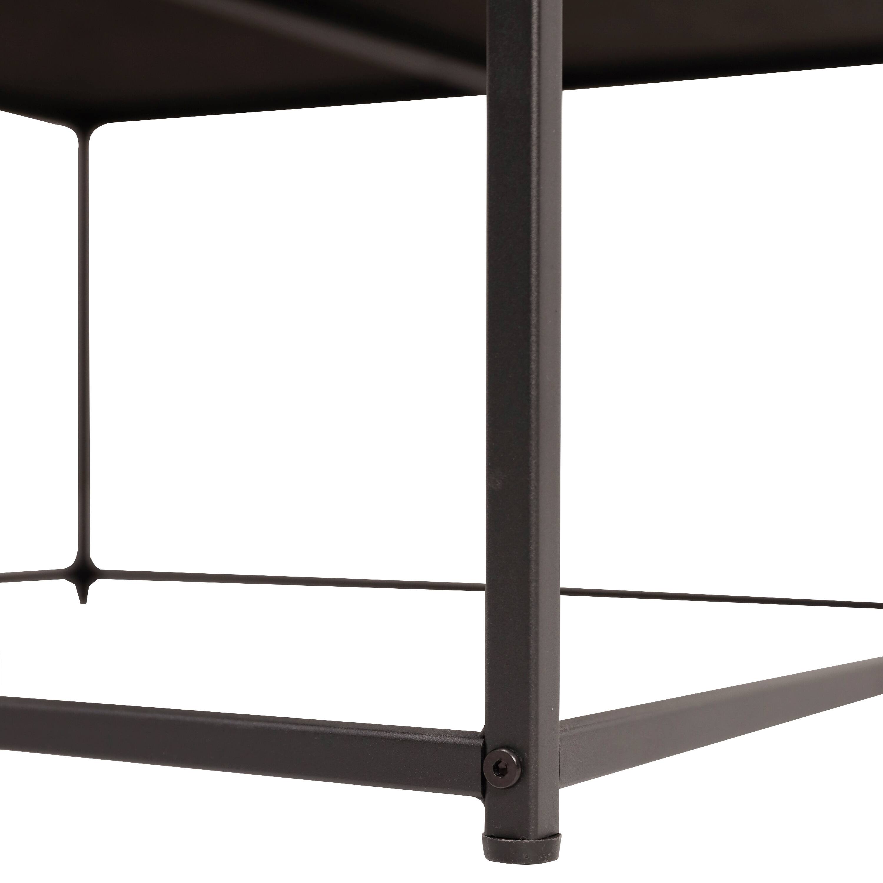 Alt View 10. Emma + Oliver - Aranda 30 in. Faux Leather Square Ottoman with Tufted Design and Sturdy Iron Frame - Light Brown.