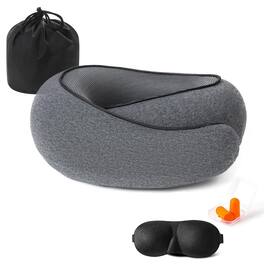 Pacoar Cade - Travel Pillow Memory Foam Neck Head Support Soft For Sleeping Rest Airplane Car And Home Use 【Travel Neck Pillow 360° - Darkgrey