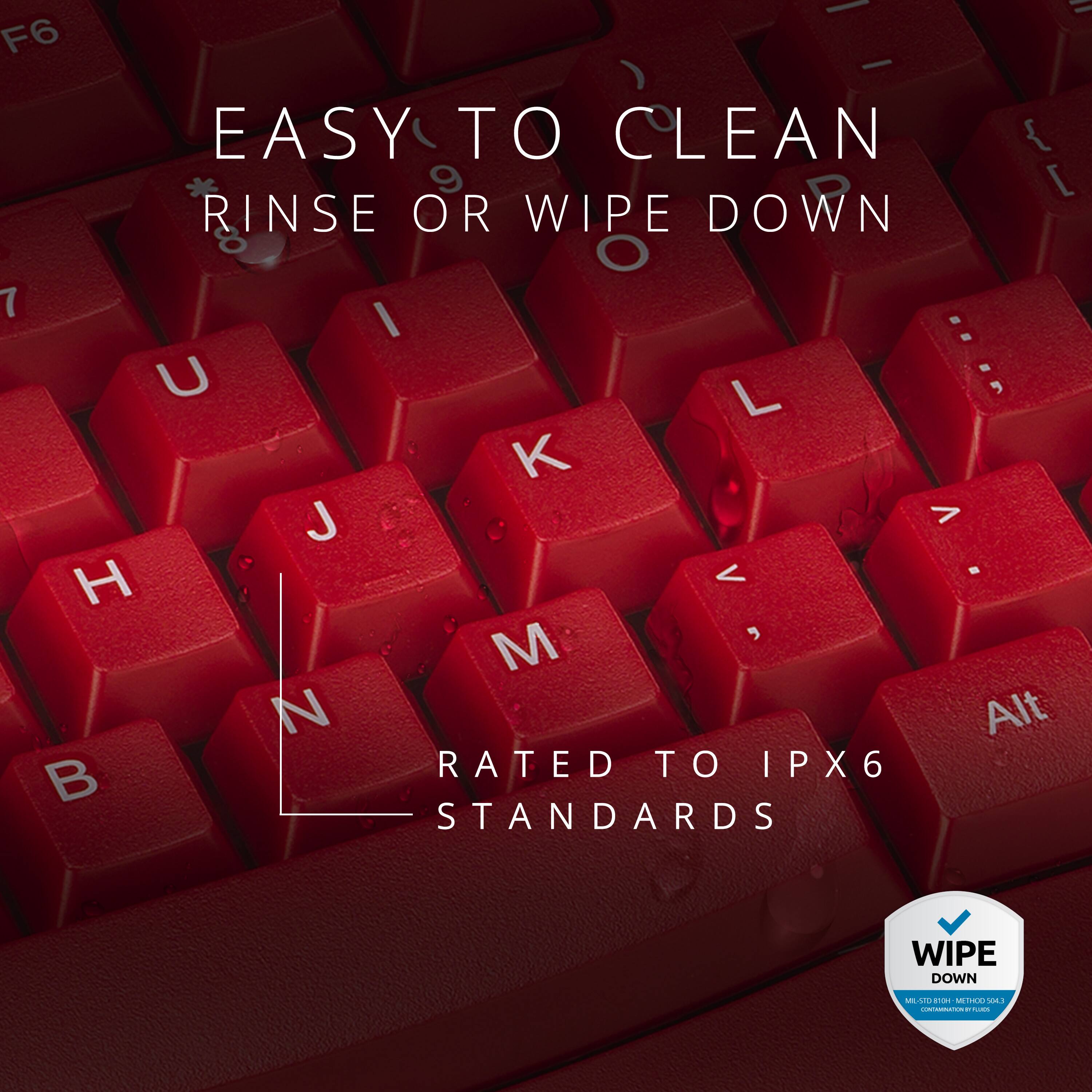 F6 - EASY TO CLEAN  
RINSE OR WIPE DOWN  

RATED TO IPX6 STANDARDS  

WIPE DOWN