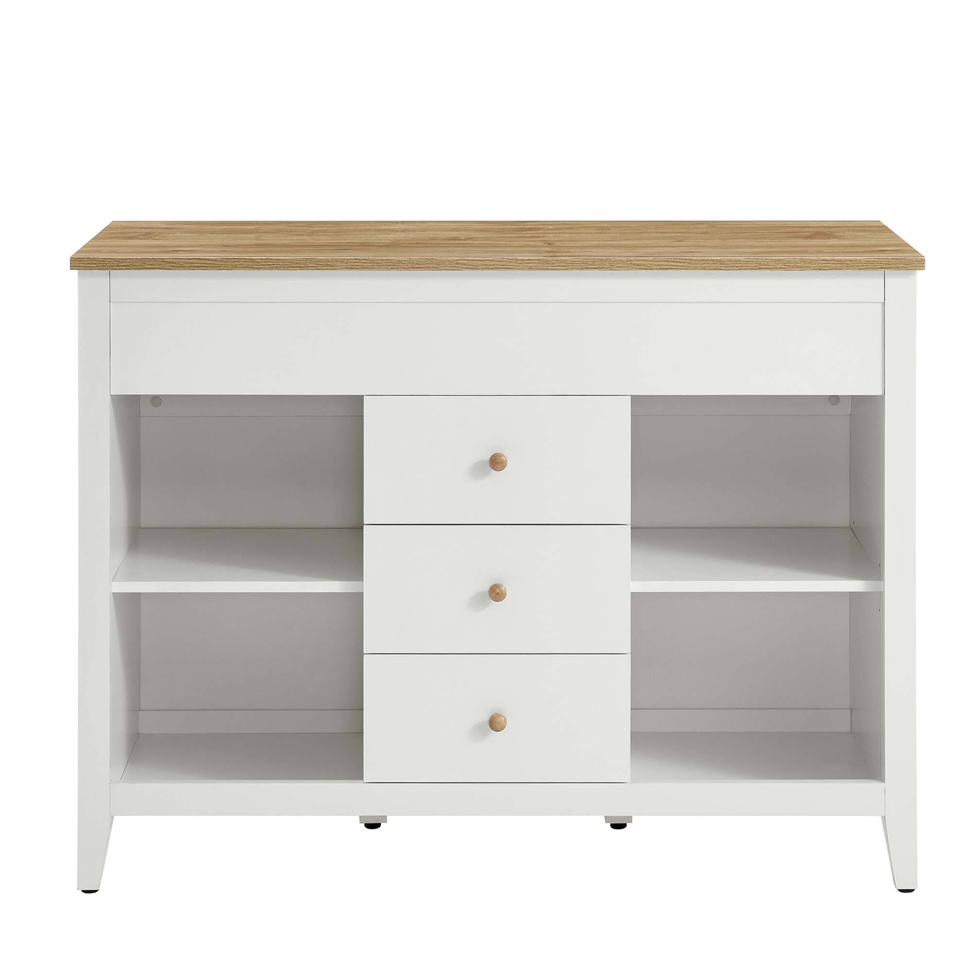 Alt View 9. Modway - Farmstead Kitchen Island by Modway - Oak White.