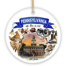 OrnamentallyYou - Artistic Pennsylvania State Themes and Landmarks Christmas Ornament - Multi-colored