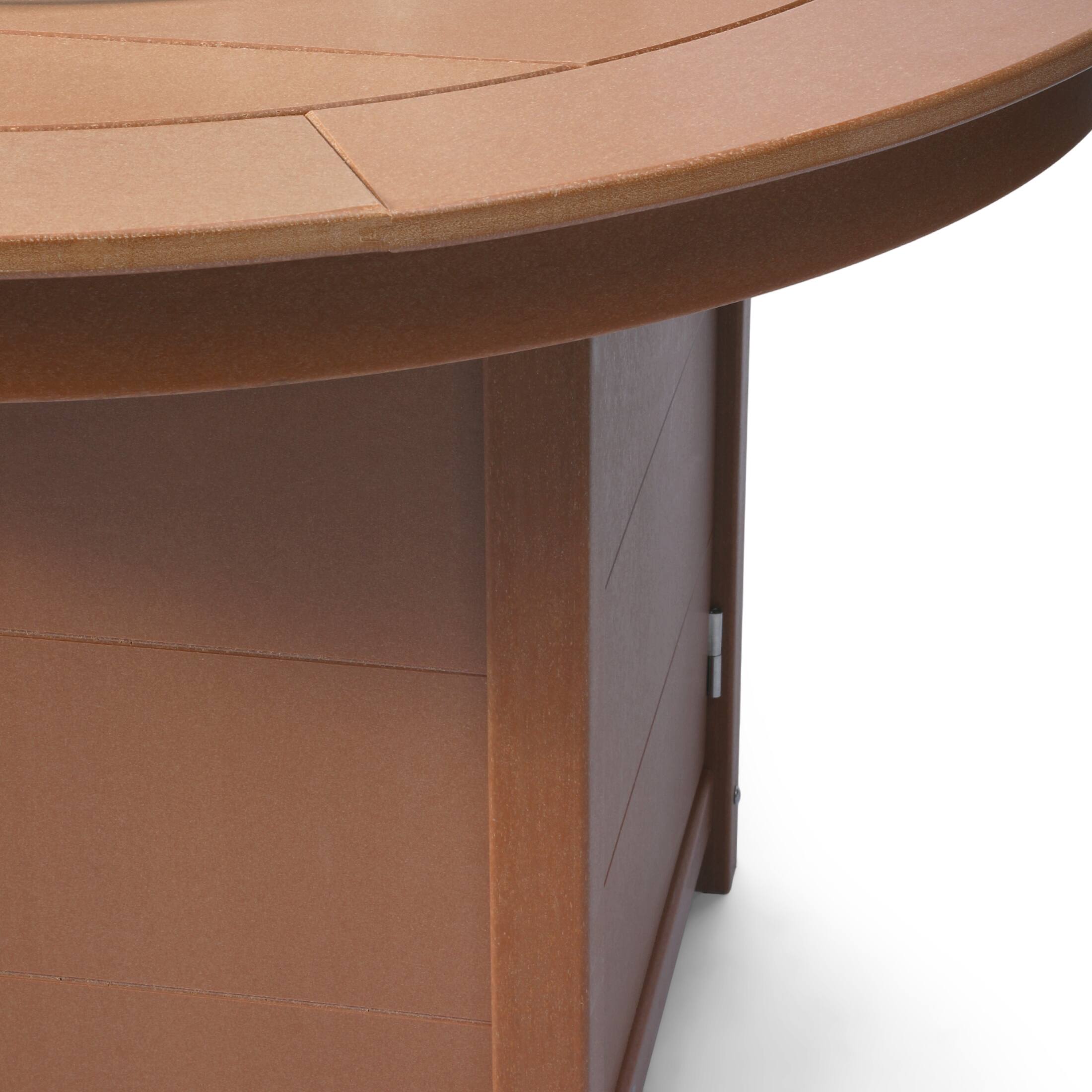 Alt View 3. WestinTrends - WestinTrends Helios 47" Modern Outdoor Patio Propane Gas Round Fire Pit Table - Teak.
