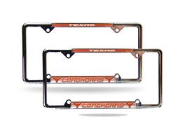 Rico Industries - University of Texas Longhorns EZ View Chrome Metal (Set of 2) License Plate Frame - Multi