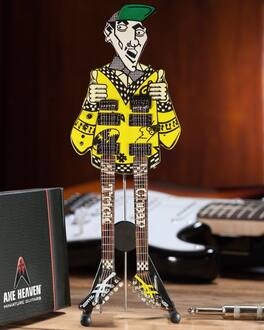 Rick Nielsen - Axe Heaven Rick Nielsen Uncle Dick Doubleneck Mini Guitar Replica Collectible RN-503 - Collectibles - Multicolor
