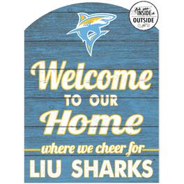 Jardine - LIU Sharks 16'' x 22'' Indoor/Outdoor Marquee Sign - Light Blue