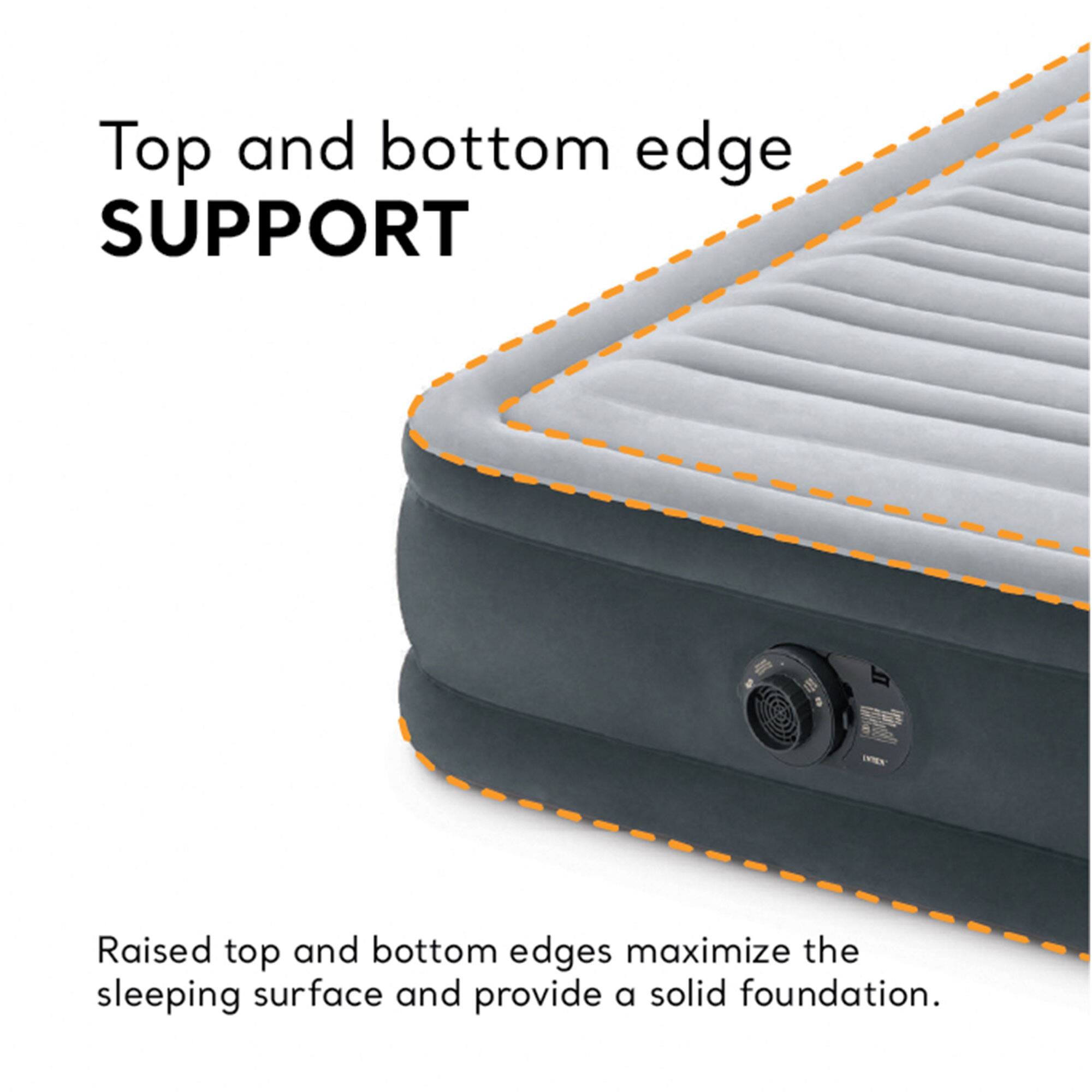 Intex - Comfort Deluxe Dura-Beam Plush Airbed Mattress with Pump, Twin (3 Pack) - Gray - Thumbnail 3