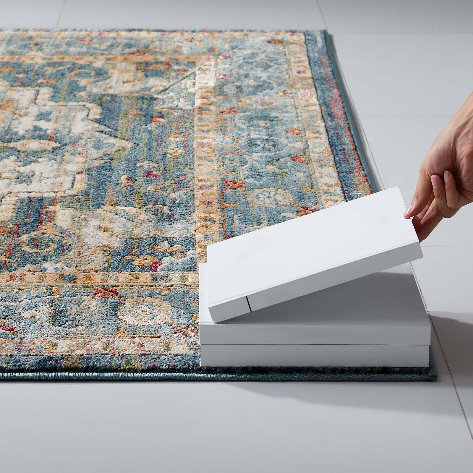 Left. Modway - Tribute Diantha Distressed Vintage Floral Vintage Medallion Area Rug - Multicolor.