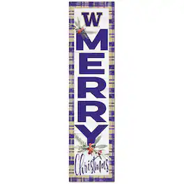 Jardine - Washington Huskies 12'' x 48'' Outdoor Christmas Leaner - White