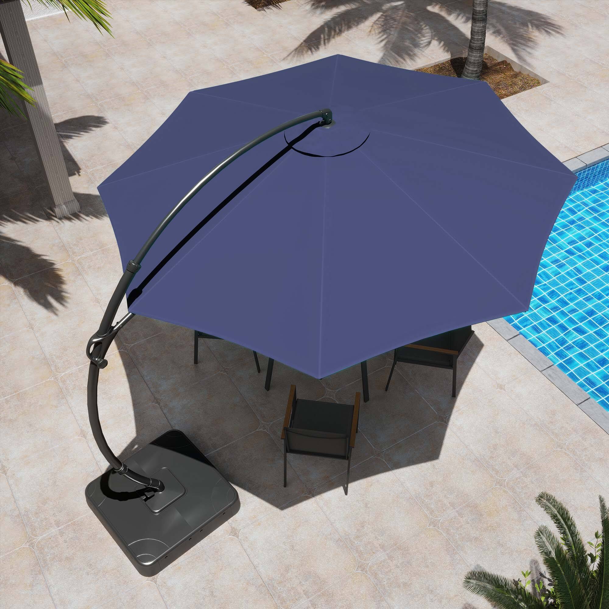 Alt View 3. Boyel Living - 11ft New Navy Blue Cantilever Patio Umbrella UV Protection - Navy blue.