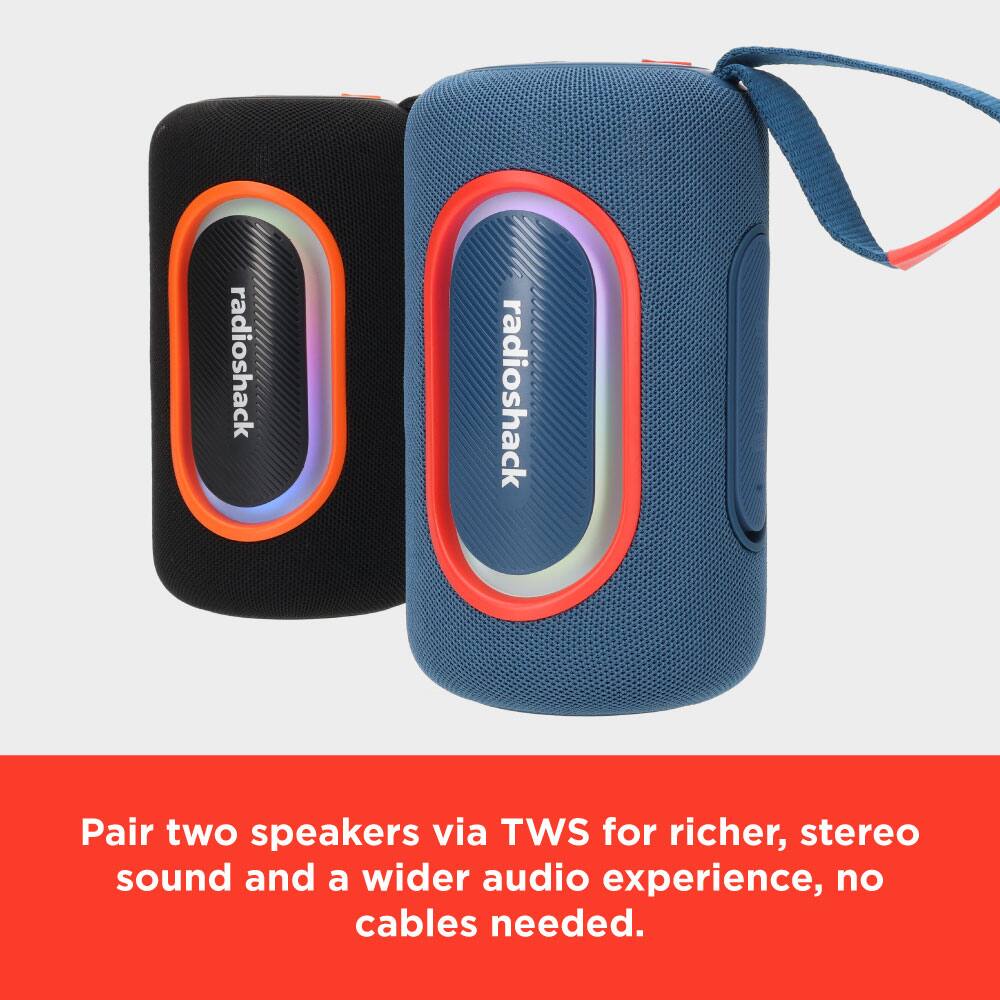 Pair two speakers via TWS for richer, stereo sound and a wider audio experience, no cables needed.