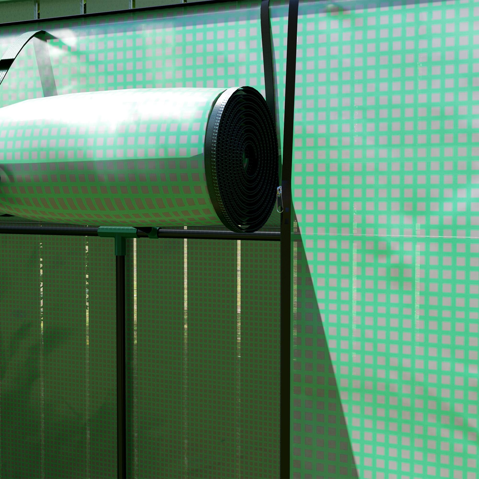 Alt View 8. Outsunny - 6.6' x 2.5' x 5.6' Lean-to Small Greenhouse for Outdoors, Portable Greenhouse with UV-resistant PE Cover.