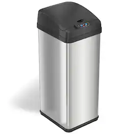 iTouchless - 13-Gal. Touchless Trash Can - Stainless Steel