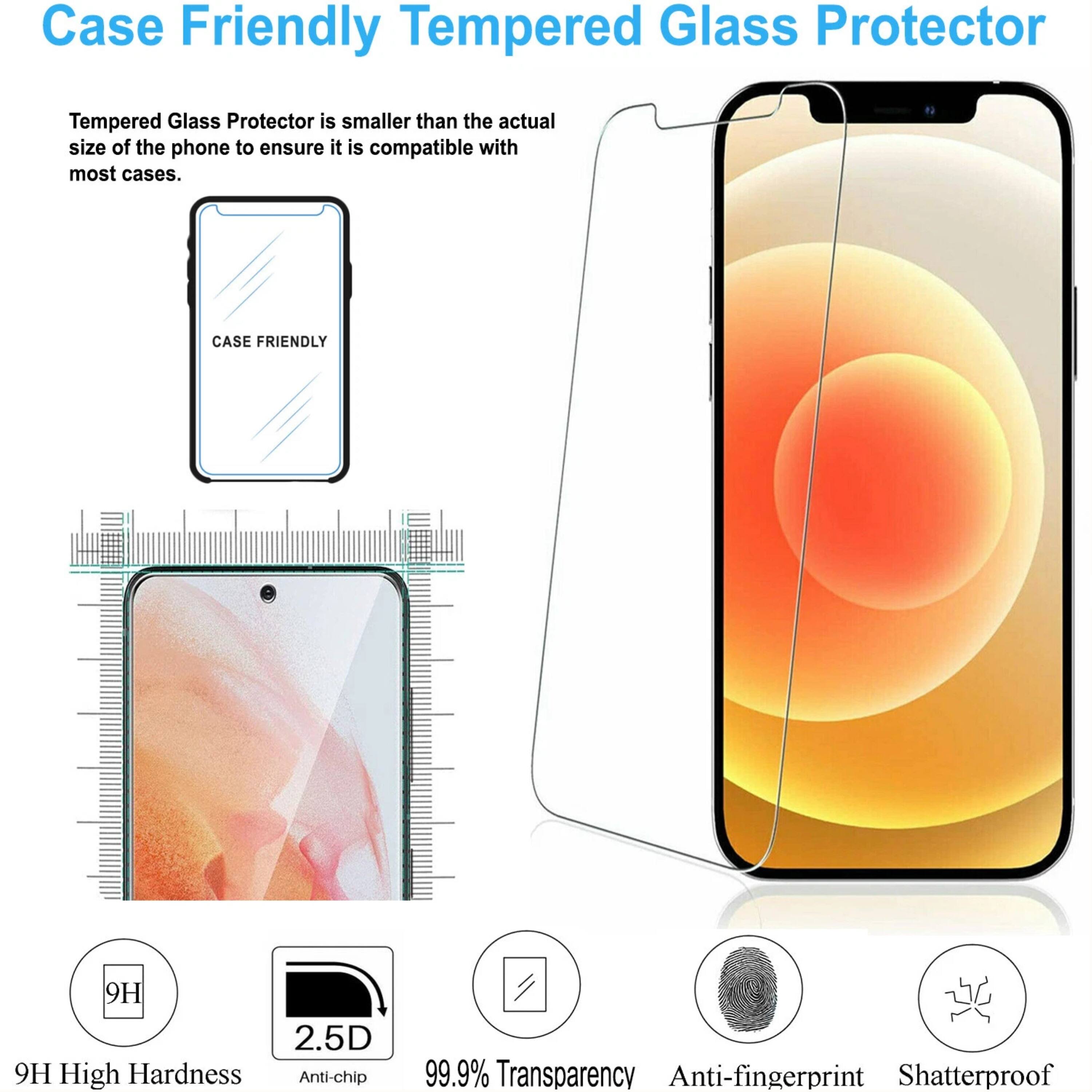 Case Friendly Tempered Glass Protector

Tempered Glass Protector is smaller than the actual size of the phone to ensure it is compatible with most cases.

9H High Hardness
2.5D
99.9% Transparency
Anti-chip
Anti-fingerprint
Shatterproof