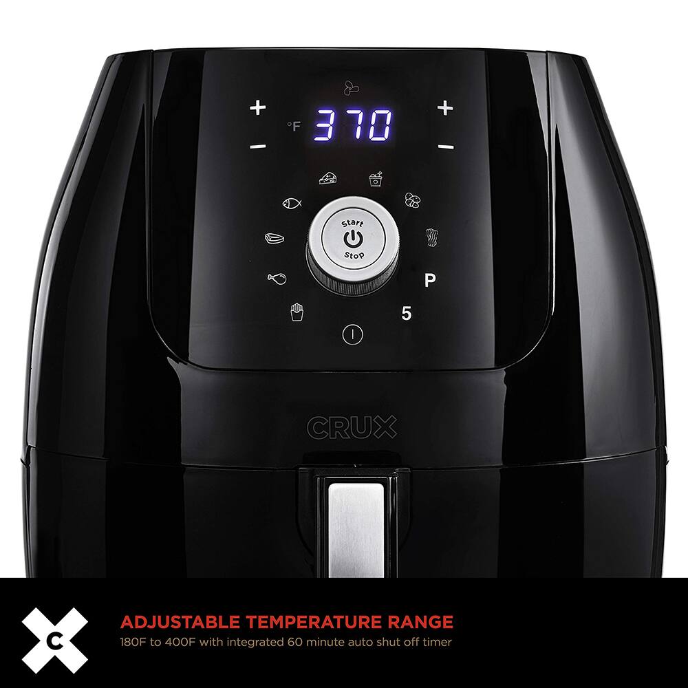 CRUX

ADJUSTABLE TEMPERATURE RANGE  
180°F to 400°F with integrated 60 minute auto shut off timer