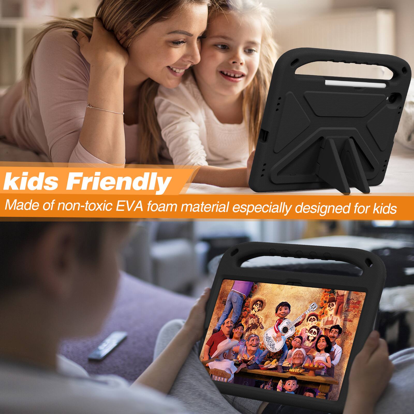 kids Friendly  
Made of non-toxic EVA foam material especially designed for kids