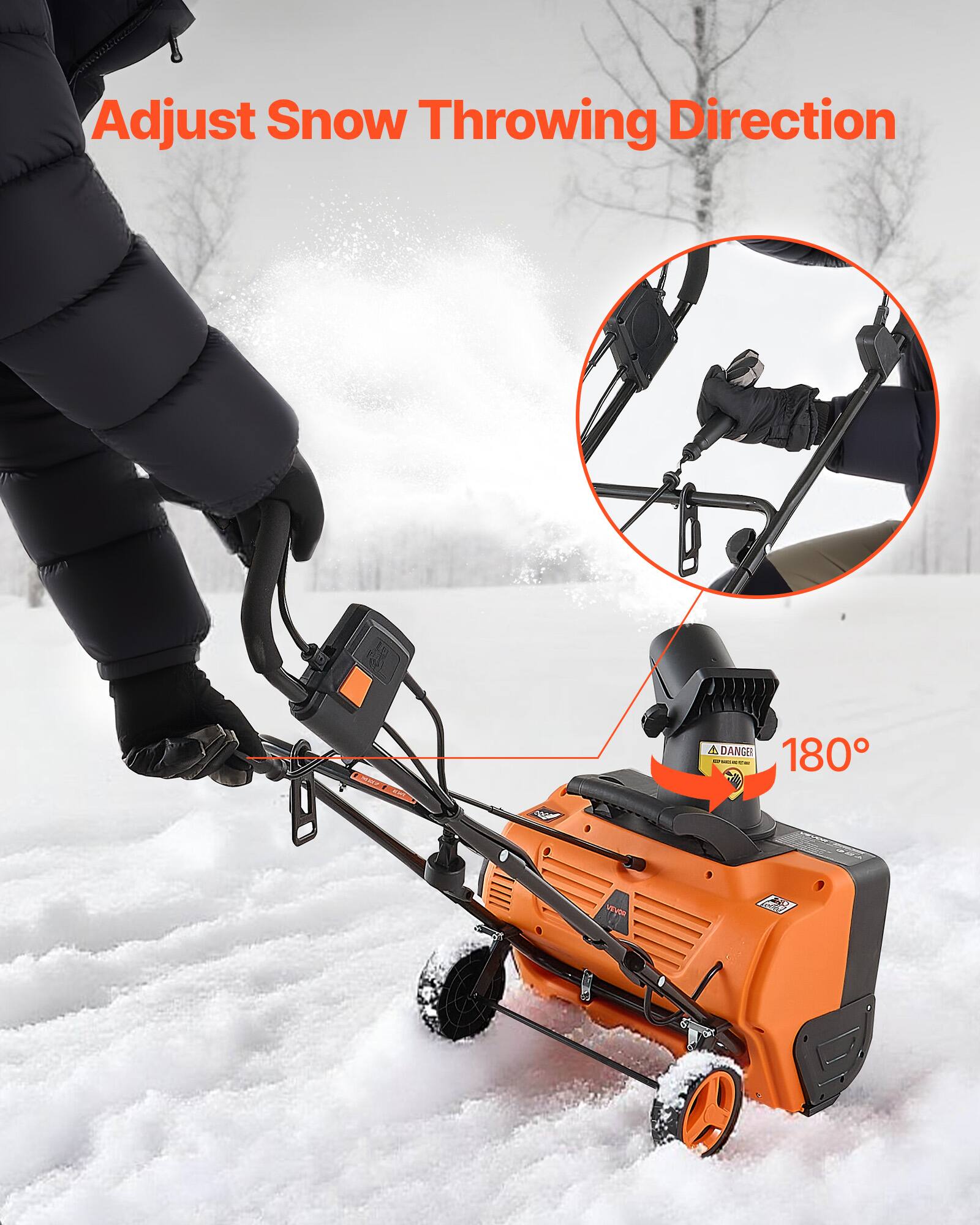 Adjust Snow Throwing Direction

A DANGER 180