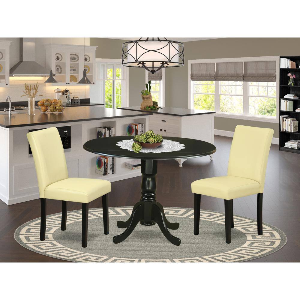 Left. East West Furniture - Dining Room Set Black - Brown.