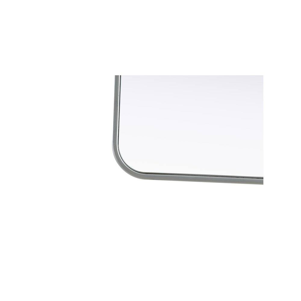 Back. Elegant Decor - Contour Metal Rectangle Mirror 22x36 in Silver - Silver.