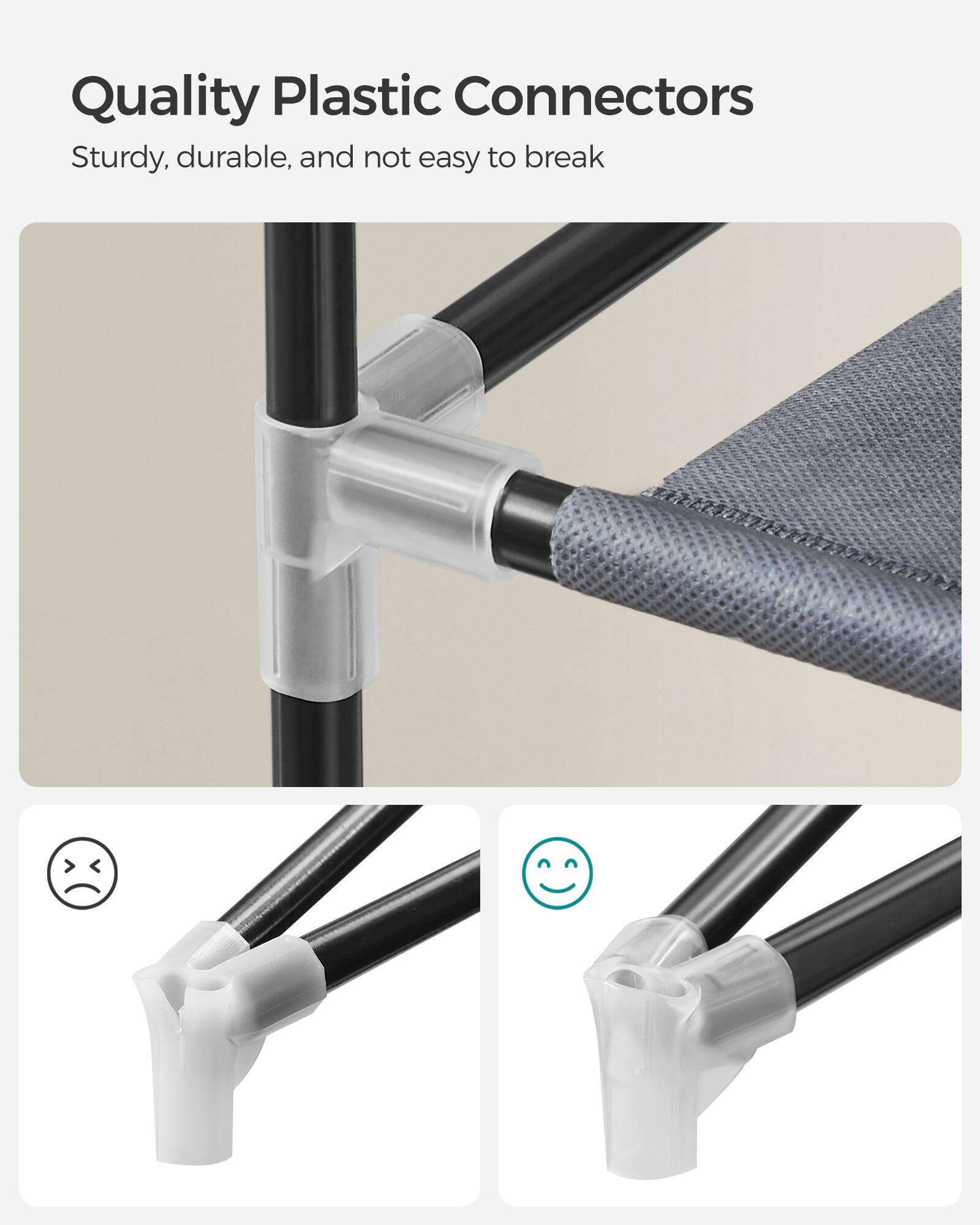 Quality Plastic Connectors  
Sturdy, durable, and not easy to break
