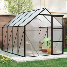 Mondawe - 6 x 8 FT Outdoor Patio Greenhouse - Black