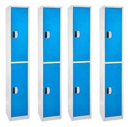 AdirOffice - Storage Locker 629-Series 72" H 2-Tier Steel Digital Lock 2-Shelf Locker, 4/Pack - Blue