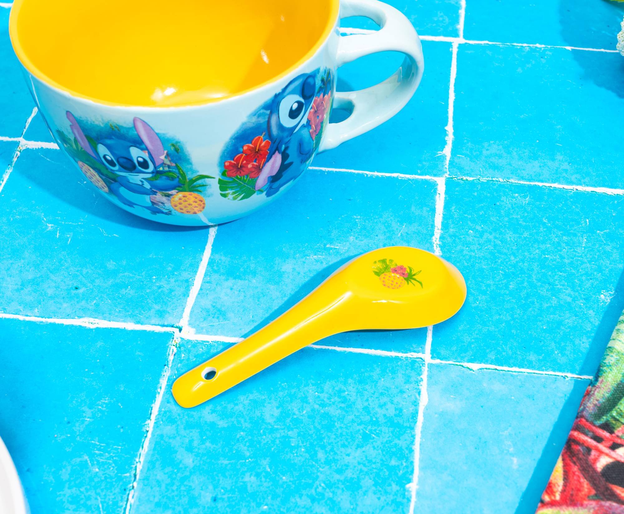 Alt View 3. Silver Buffalo - Disney Lilo & Stitch Tropical Ceramic Soup Mug With Spoon | Holds 24 Ounces - Blue.