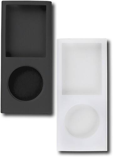 Front Standard. Init™ - Silicone Case for 4th-Generation Apple® iPod® nano (2-Pack) - Clear/Black.