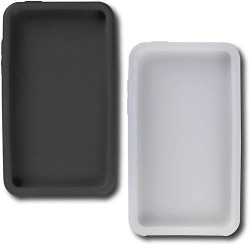 Front Standard. Init™ - Silicone Case for 2nd- and 3rd-Generation Apple® iPod® touch (2-Pack) - Clear/Black.