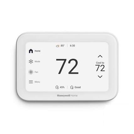 85°F 6:30 Home Mode Fan Menu 72 Cool to 72 45% Good Honeywell Home