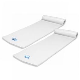 TRC Recreation - Splash 1.25" Thick Foam Swimming Pool Float Lounger Mat - White