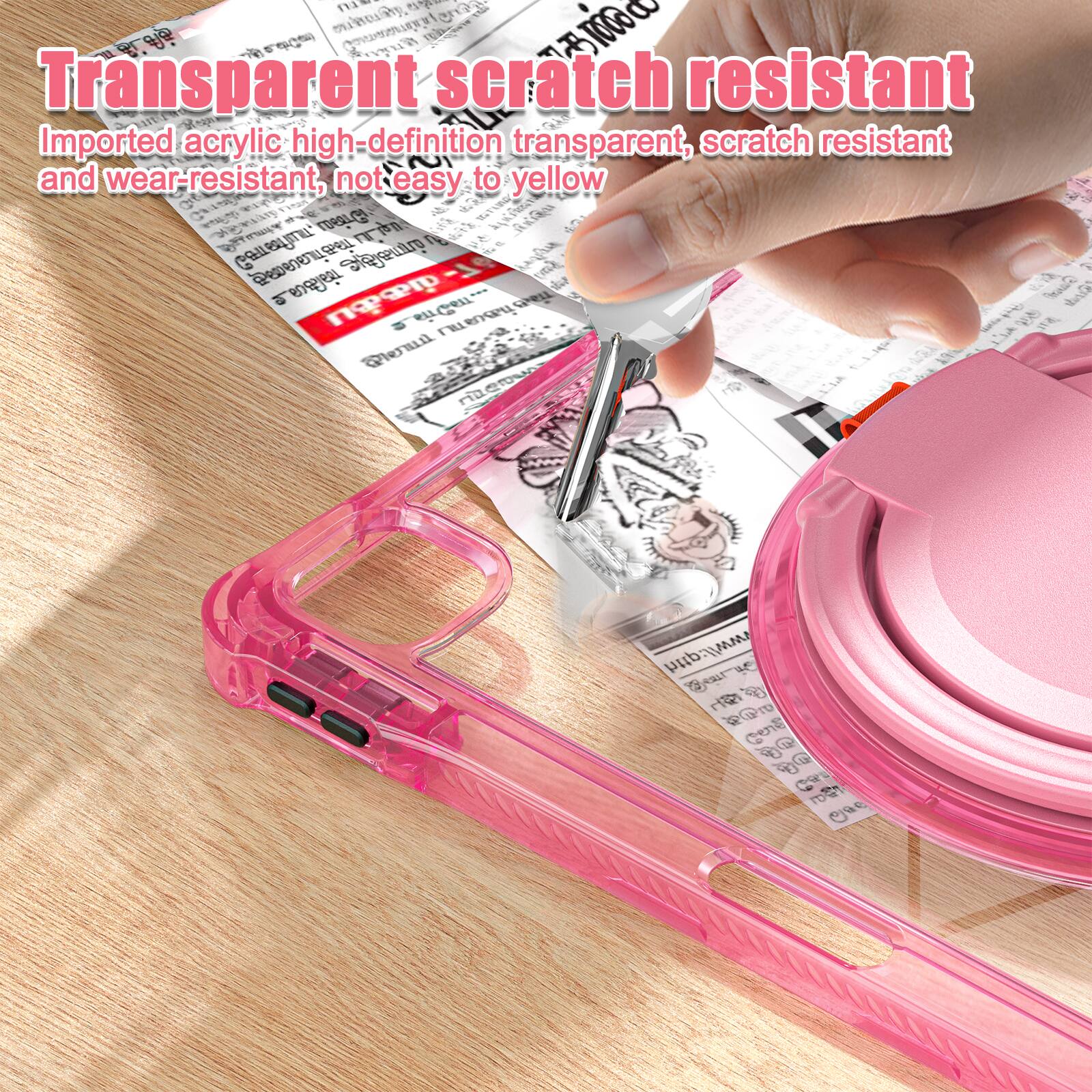 Transparent scratch resistant  
Imported acrylic high-definition transparent, scratch resistant and wear-resistant, not easy to yellow
