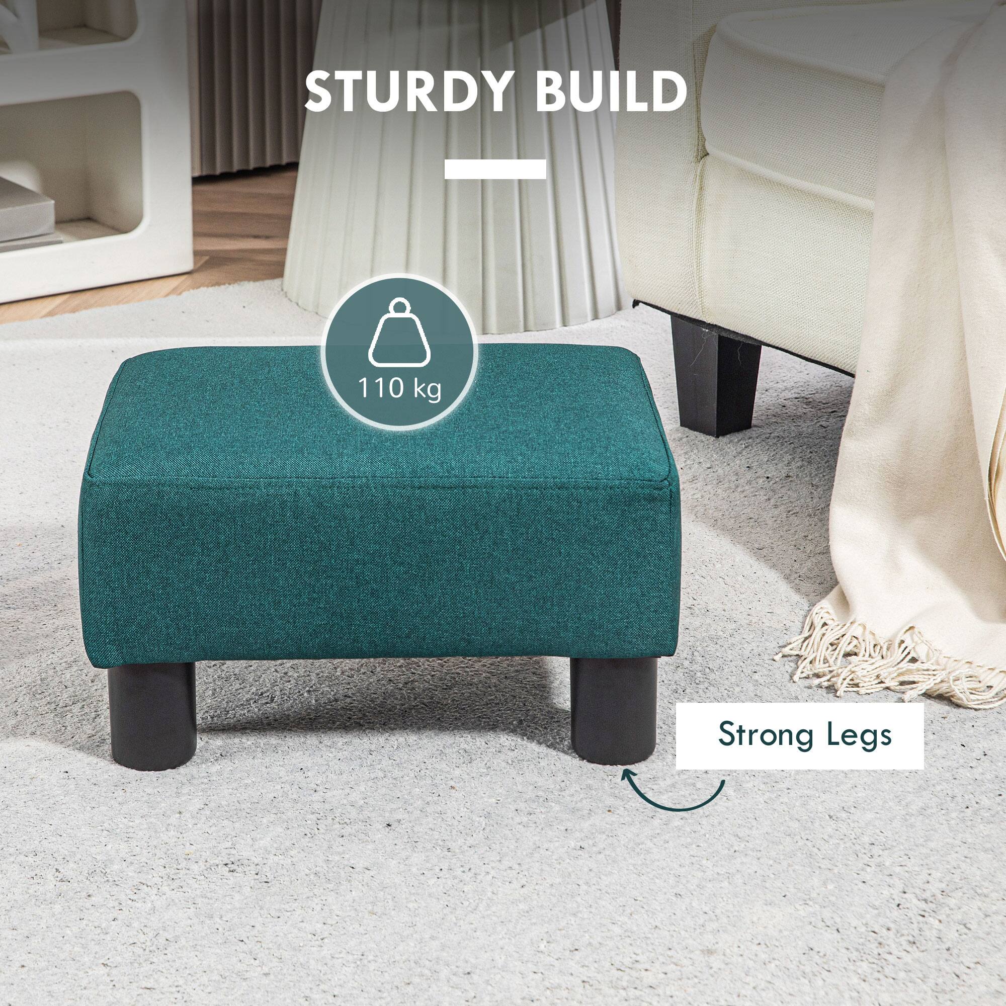 Homcom Ottoman Foot Rest, Small Foot Stool with Linen Fabric