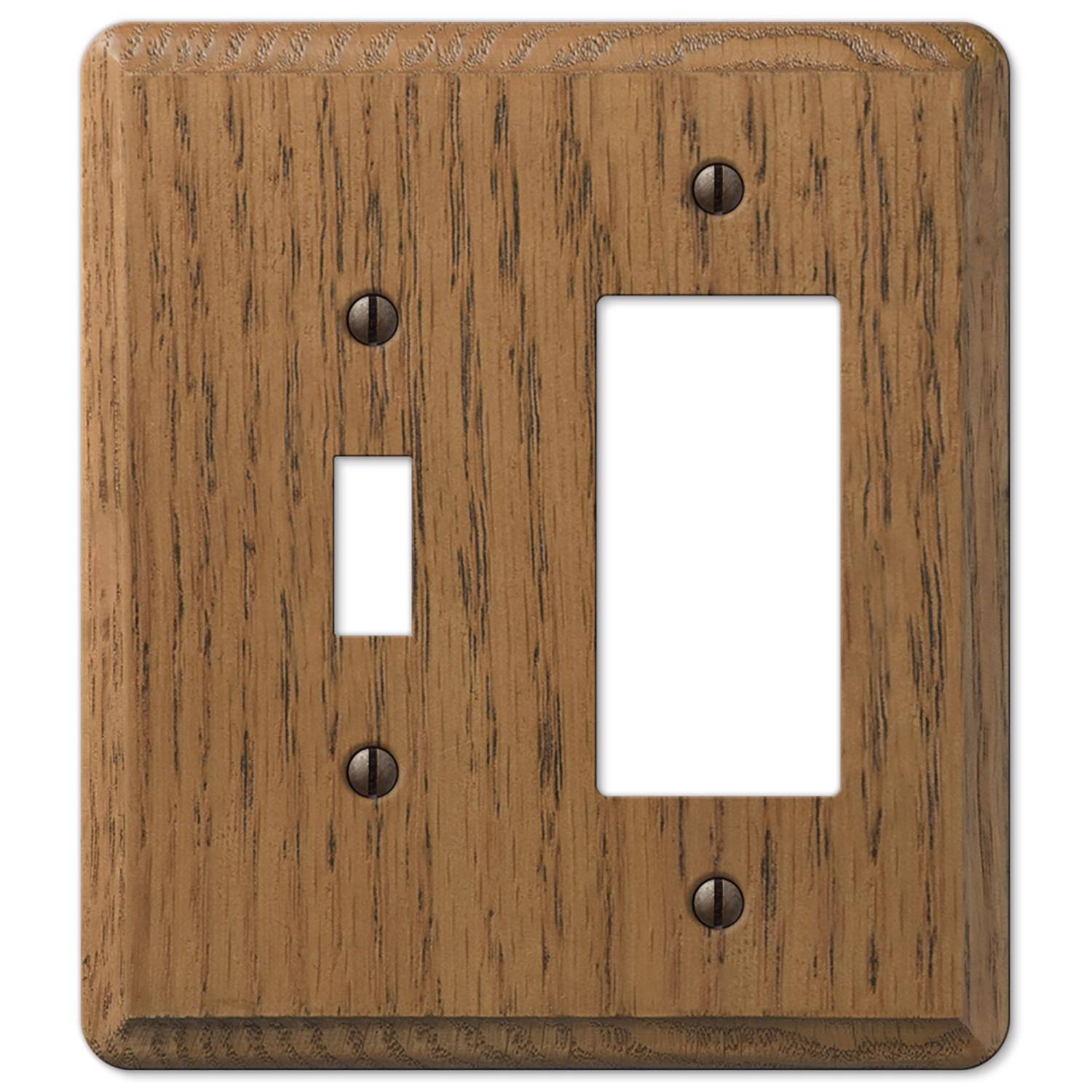 Angle. AMERELLE - Amerelle Contemporary Brown 2 gang Wood Toggle Wall Plate 1 pk - Brown.