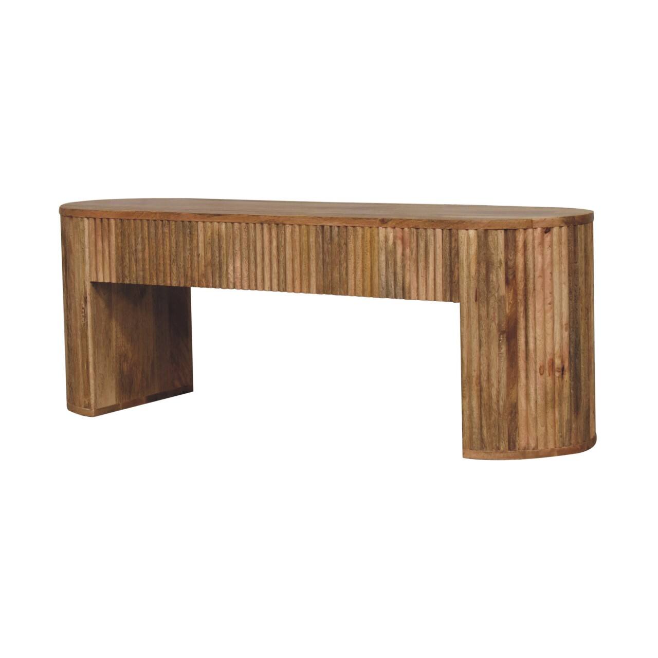 Left. Artisan Furniture - Artisan Furniture Solid Wood Soba Straight Media Unit, Brown - Beige.