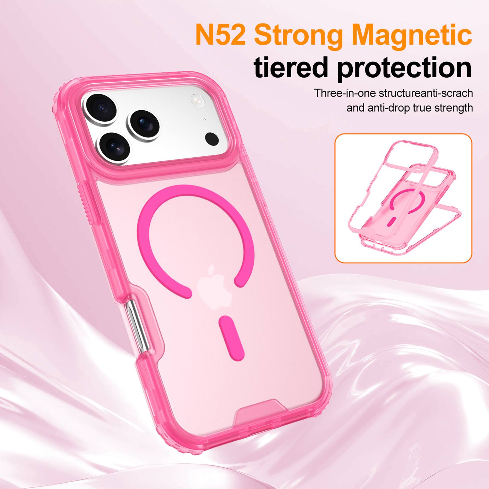 N52 Strong Magnetic tiered protection  
Three-in-one structure anti-scratch and anti-drop true strength
